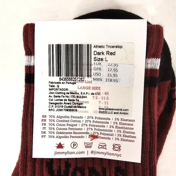 Jimmy Lion Men's Triceratops Socks NWT - Picture 4 of 4